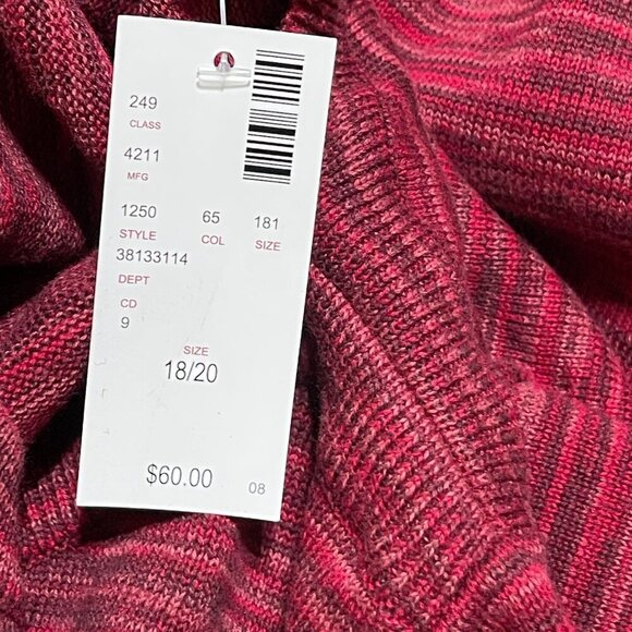 New Avenue Women's Sweater Red Pink Size 18/20 Knit Tunic Cotton - Picture 6 of 8